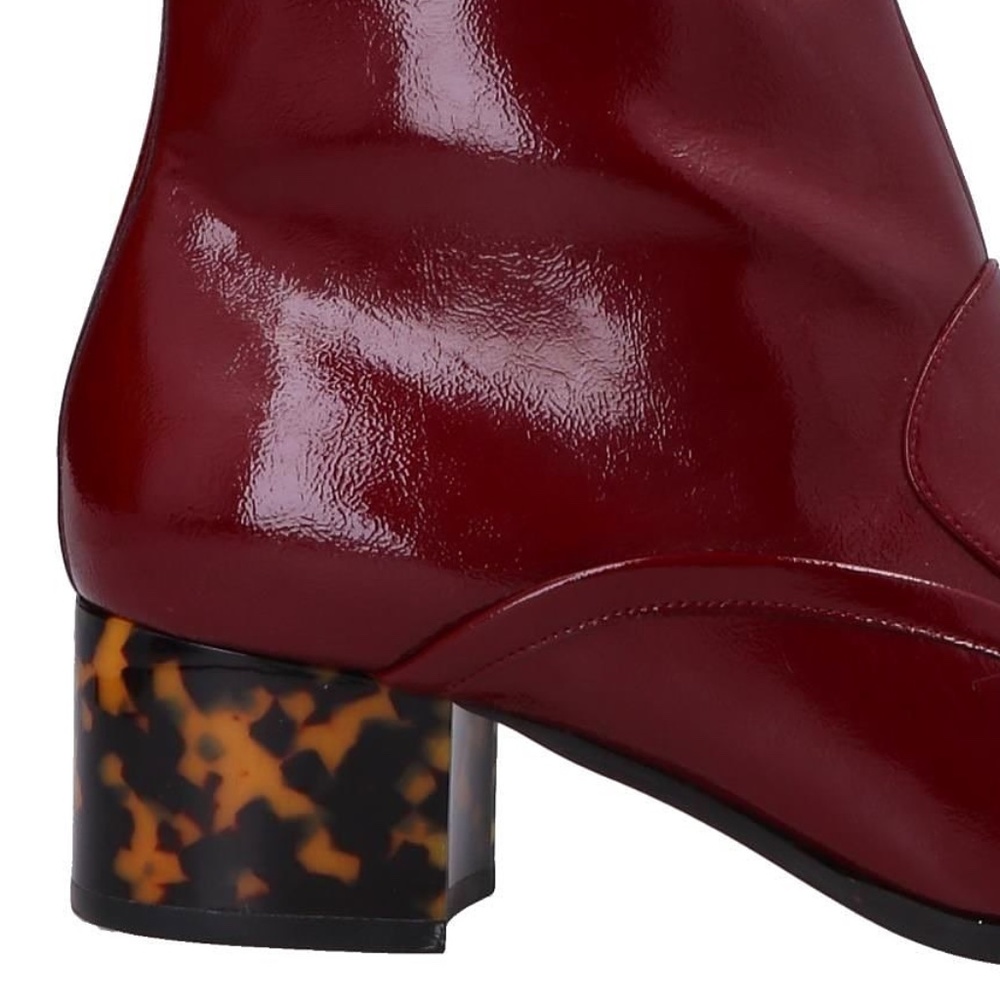 Stella McCartney Ankle Boot NIB! Faux Leather Size 6 36 Burgundy Gold - Picture 2 of 8